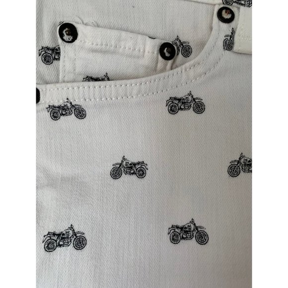 Rag & Bone ๐ Jean Shorts sz26 29 waist White mid rise motocycle print - Picture 3 of 11
